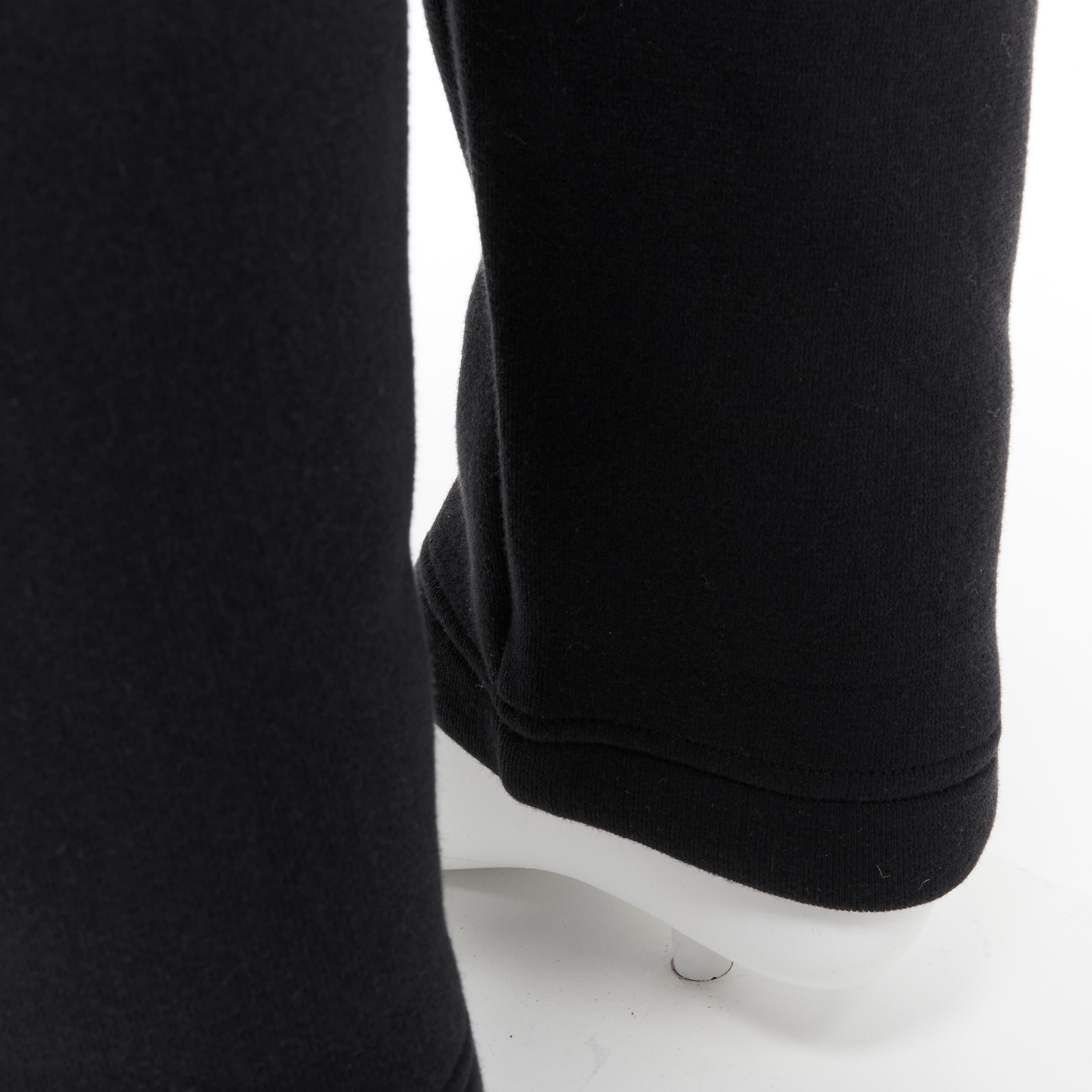 BOTTEGA VENETA black cotton waist band heavy cotton wide leg sweat pants IT48 M For Sale 4