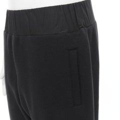 BOTTEGA VENETA black cotton waist band heavy cotton wide leg sweat pants IT48 M