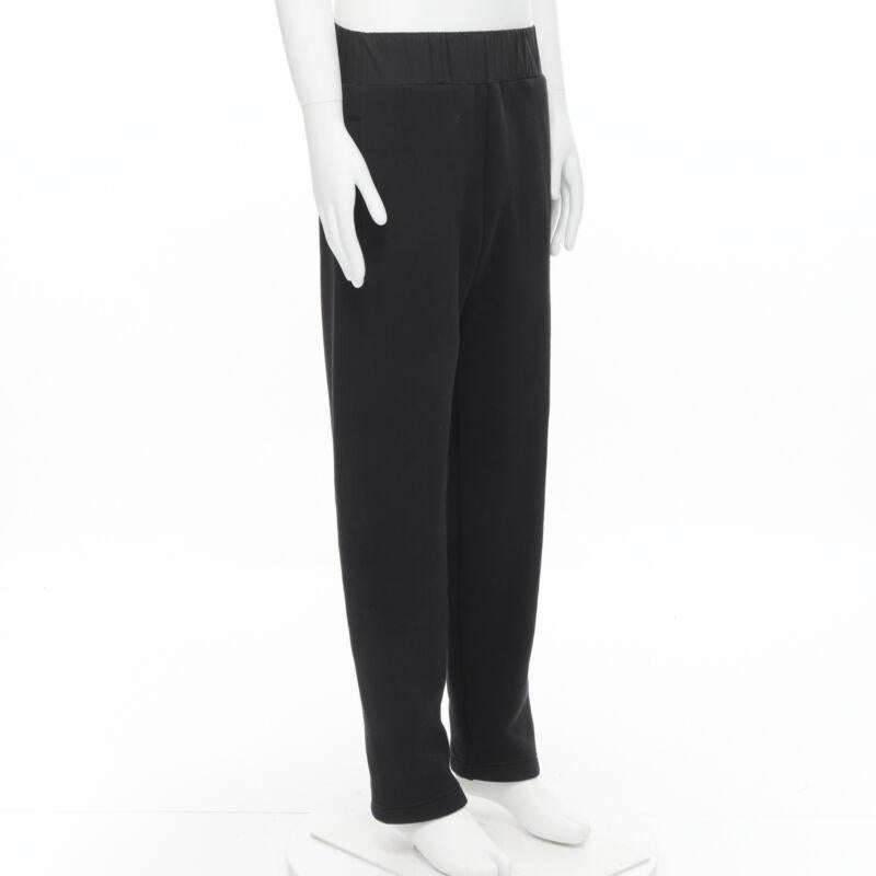 Black BOTTEGA VENETA black cotton waist band heavy cotton wide leg sweat pants IT48 M For Sale