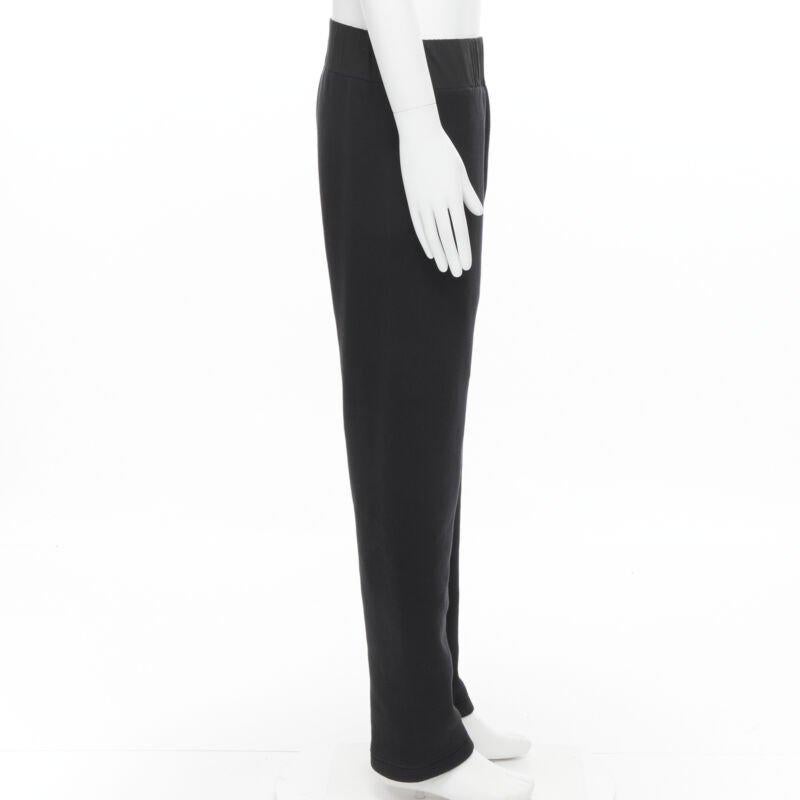 BOTTEGA VENETA black cotton waist band heavy cotton wide leg sweat pants IT48 M In Good Condition For Sale In Hong Kong, NT