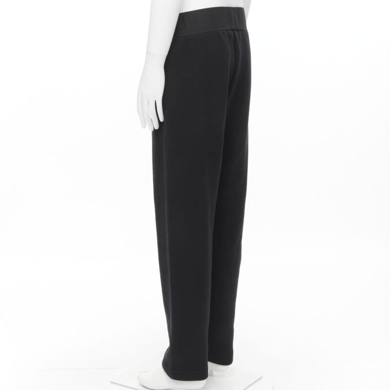 BOTTEGA VENETA black cotton waist band heavy cotton wide leg sweat pants IT48 M For Sale 1
