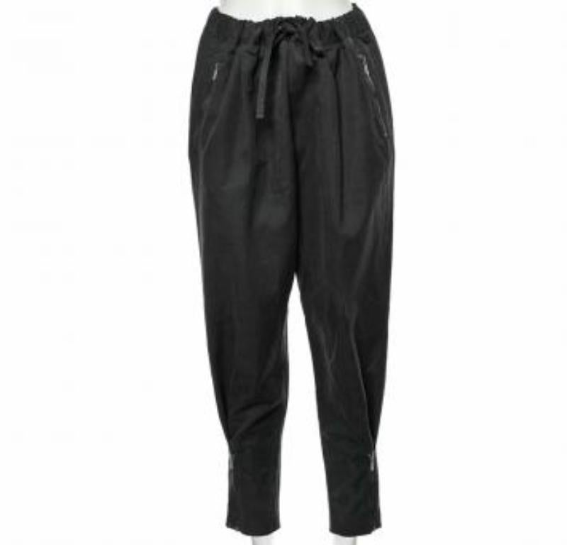 Bottega Veneta Pantalones de algodón negro con cremallera L en venta 3