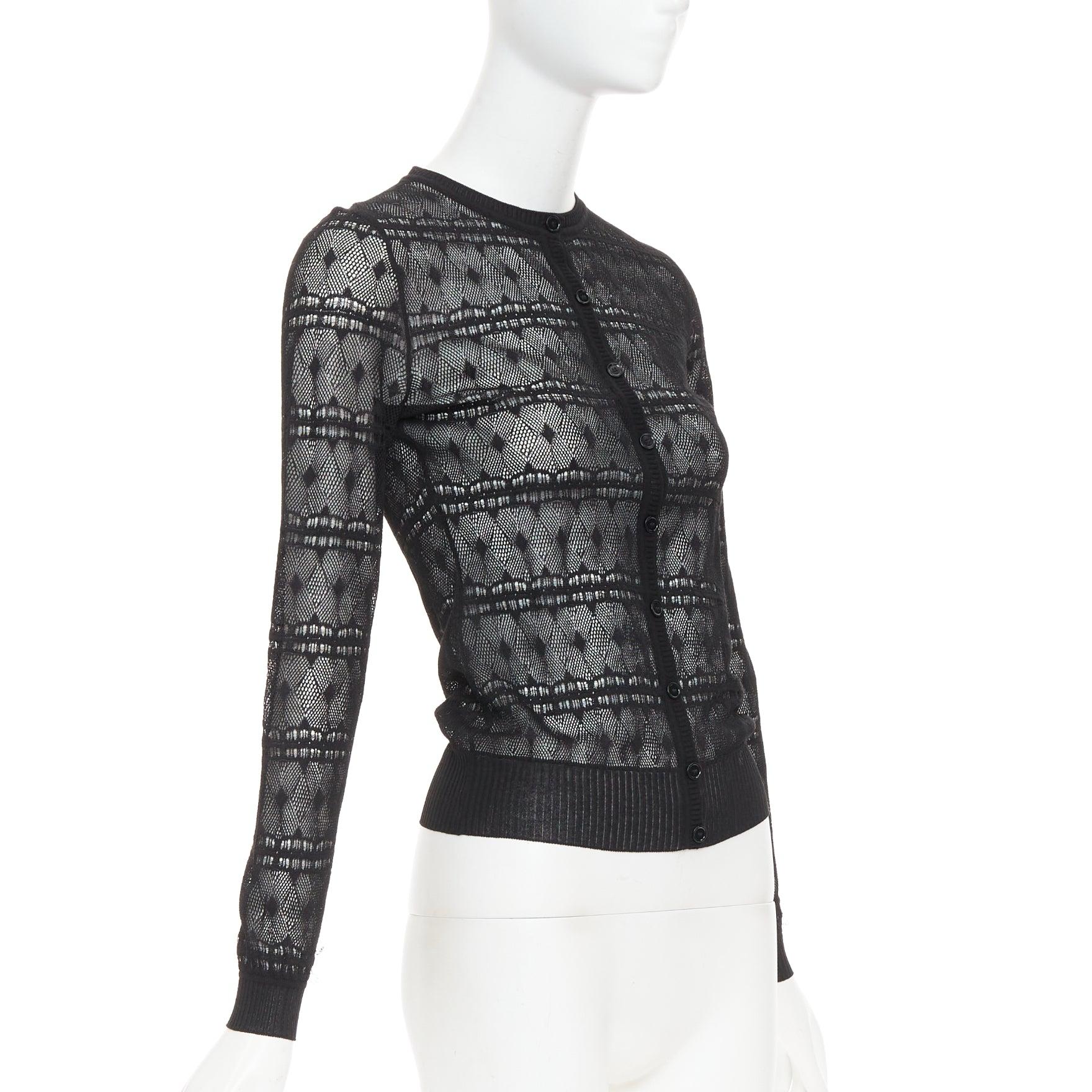 BOTTEGA VENETA schwarzer Häkelstrick-Strickpullover IT36 XXS (Schwarz) im Angebot