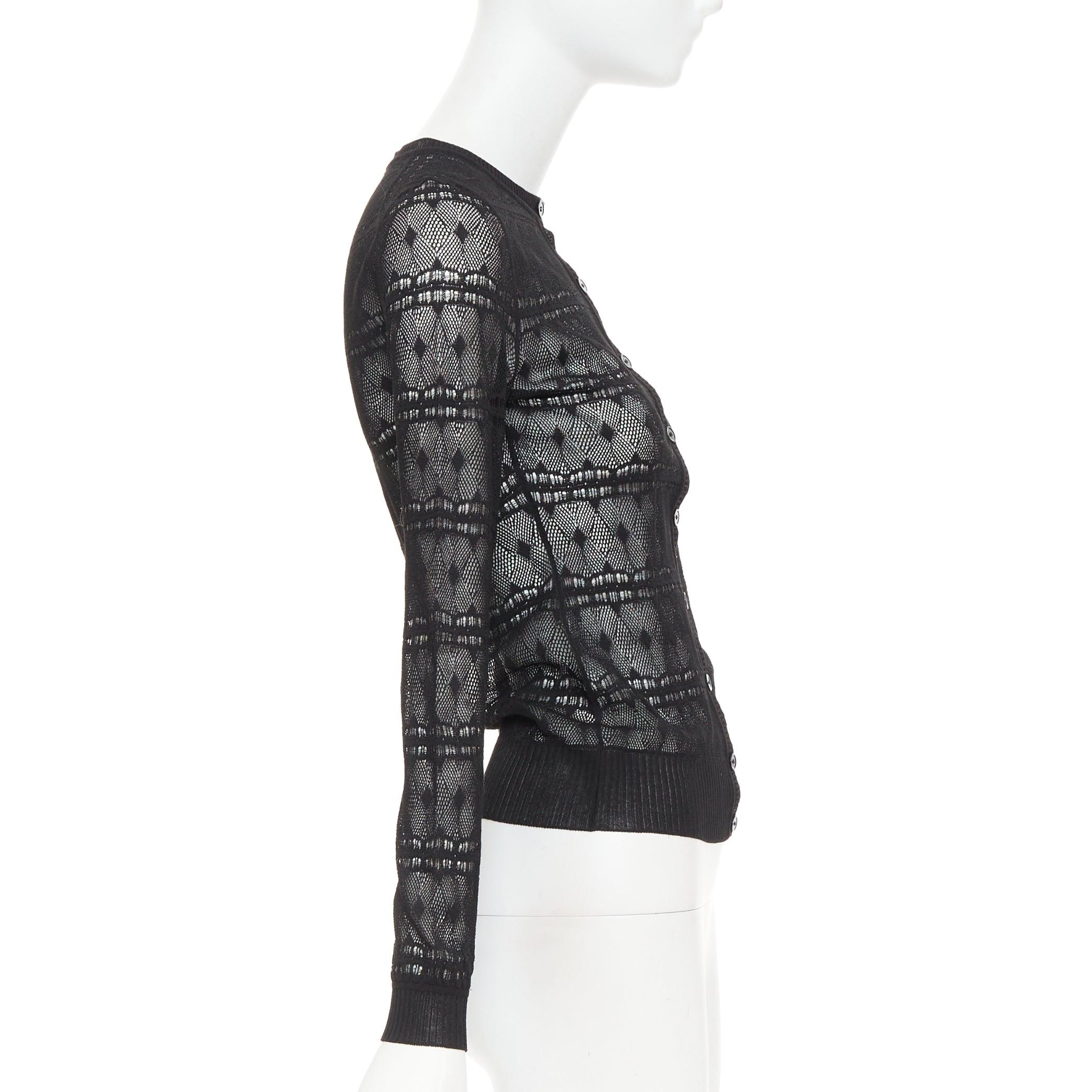 BOTTEGA VENETA schwarzer Häkelstrick-Strickpullover IT36 XXS im Zustand „Gut“ im Angebot in Hong Kong, NT