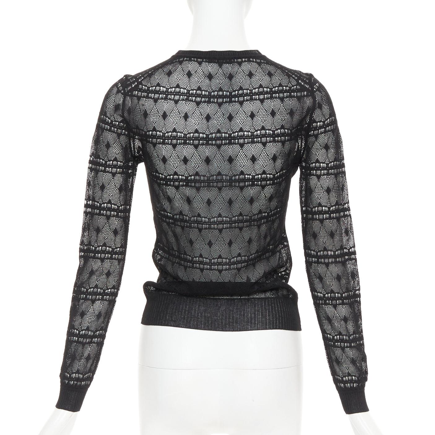 BOTTEGA VENETA schwarzer Häkelstrick-Strickpullover IT36 XXS Damen im Angebot
