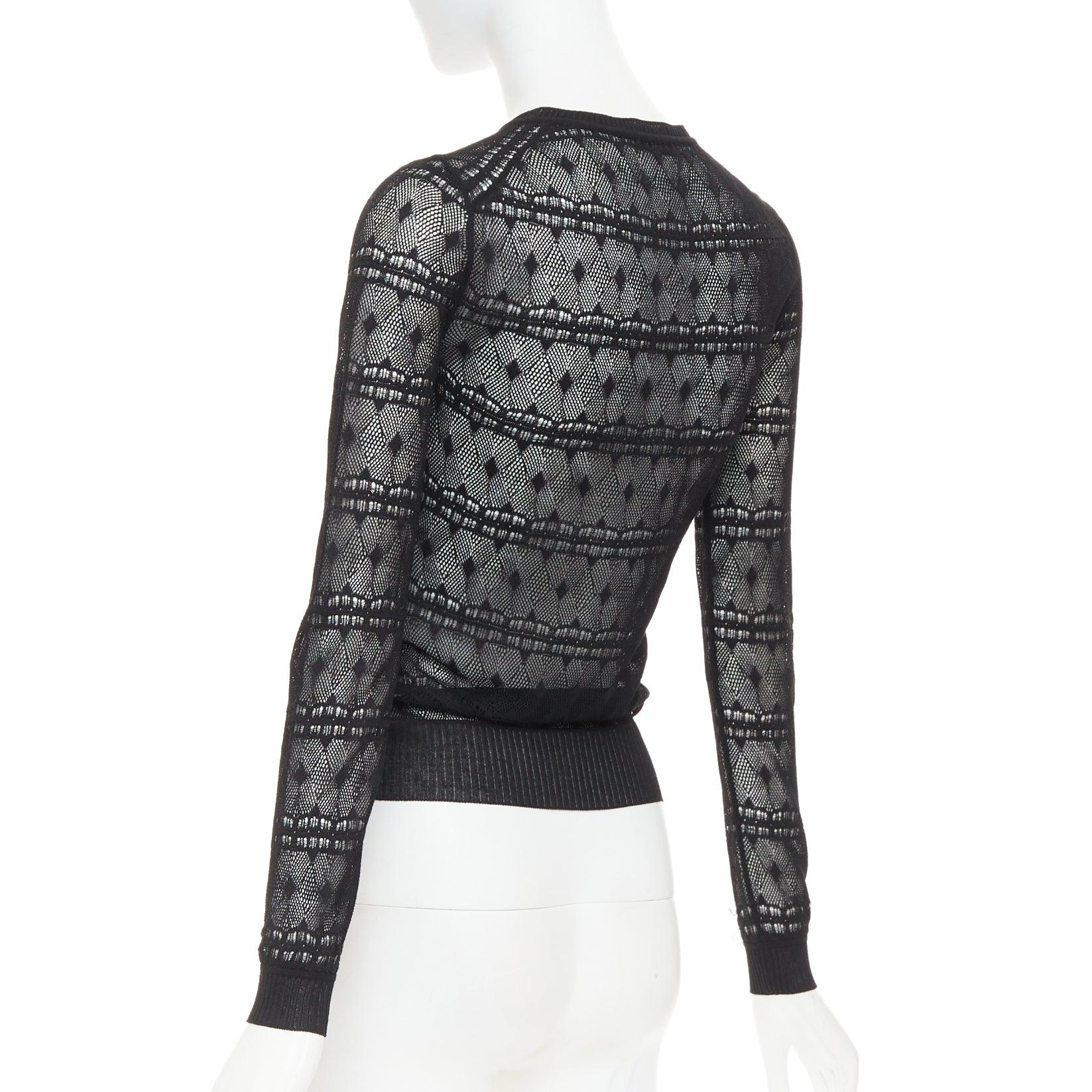 BOTTEGA VENETA schwarzer Häkelstrick-Strickpullover IT36 XXS im Angebot 1
