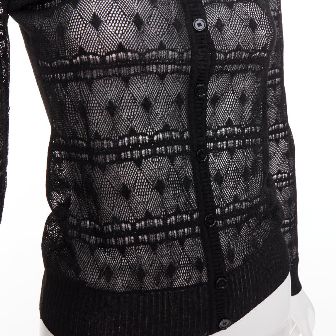 BOTTEGA VENETA schwarzer Häkelstrick-Strickpullover IT36 XXS im Angebot 2