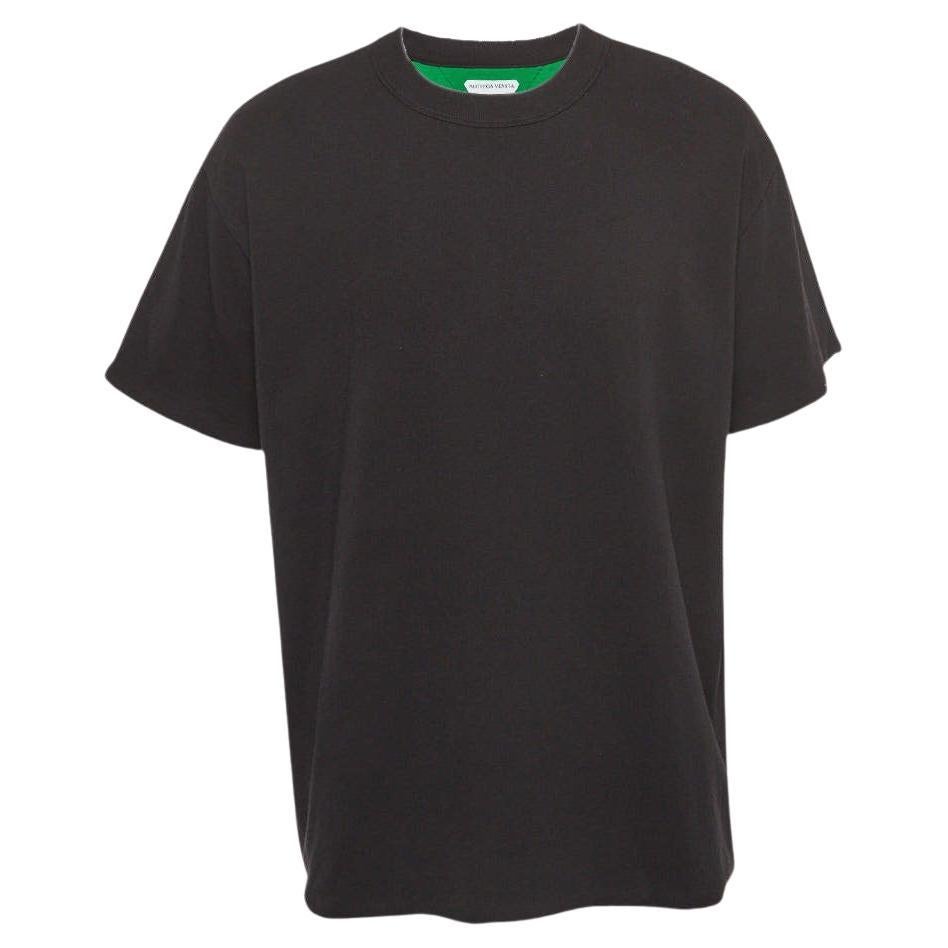 Bottega Veneta Black Double-Layered Cotton Jersey T-Shirt M For Sale