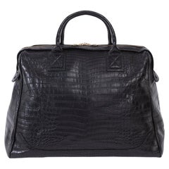 Bottega Veneta Black Exotic Travel Bag