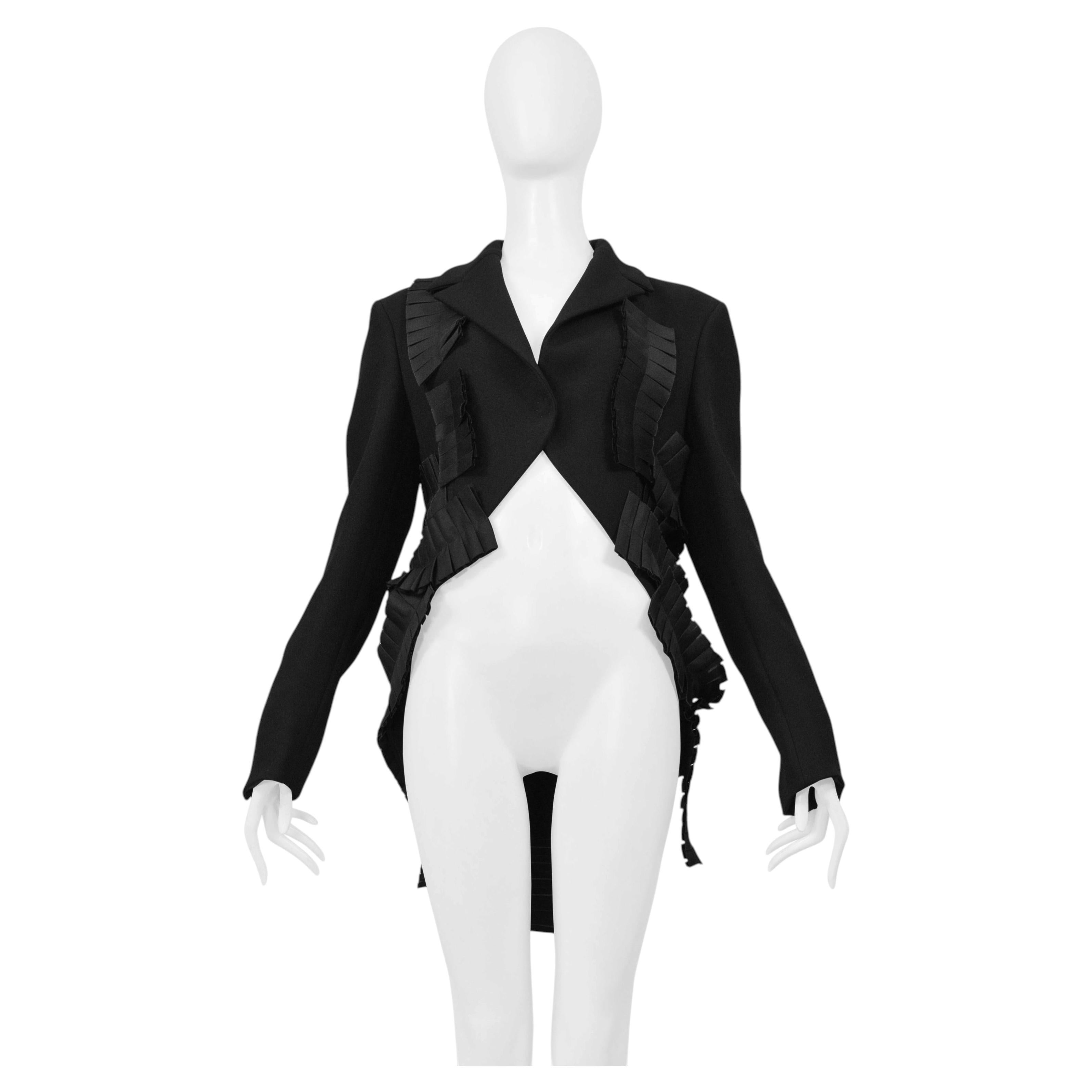 Bottega Veneta Black Fancy Tail Jacket With Pleating 2014