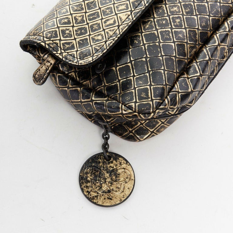 Bottega Veneta Vintage - Intrecciato Leather Crossbody Bag - Black Gold -  Leather Handbag - Luxury High Quality - Avvenice