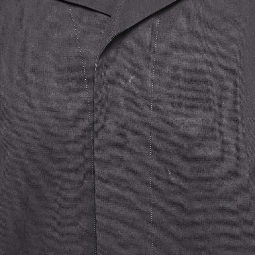 Bottega Veneta Black Grey Cotton Zip Front Full Sleeve Jumpsuit S In New Condition In Dubai, Al Qouz 2