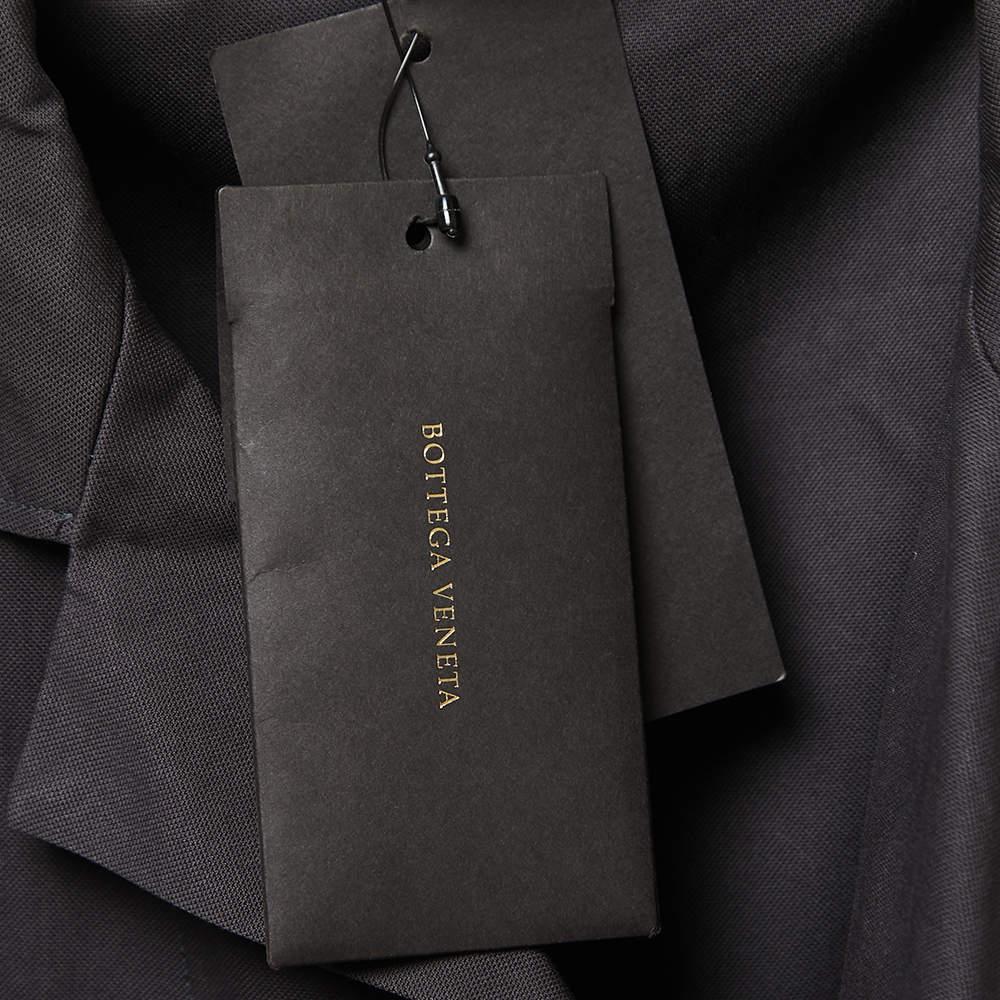 Bottega Veneta Black Grey Cotton Zip Front Full Sleeve Jumpsuit S 1