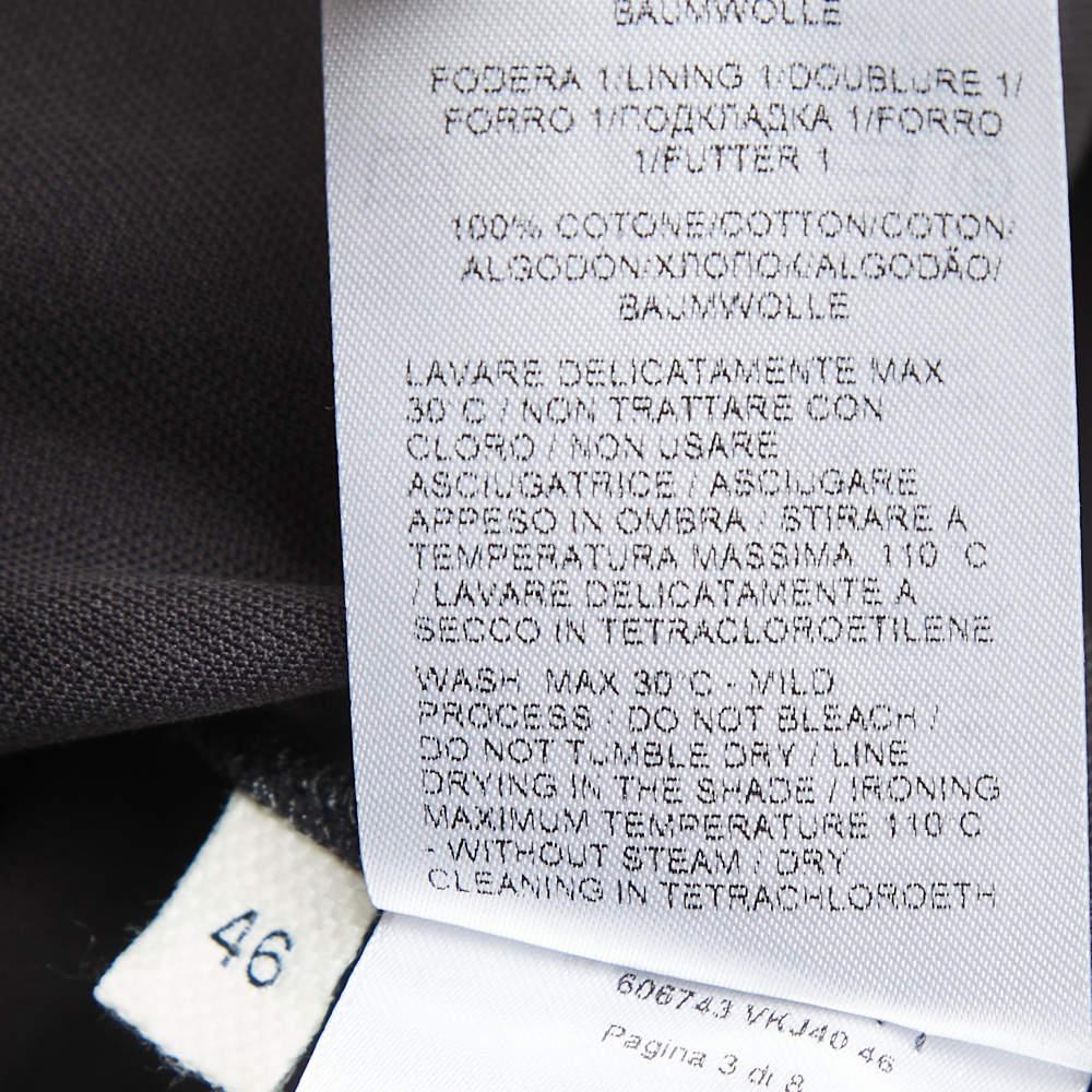Bottega Veneta Black Grey Cotton Zip Front Full Sleeve Jumpsuit S 3