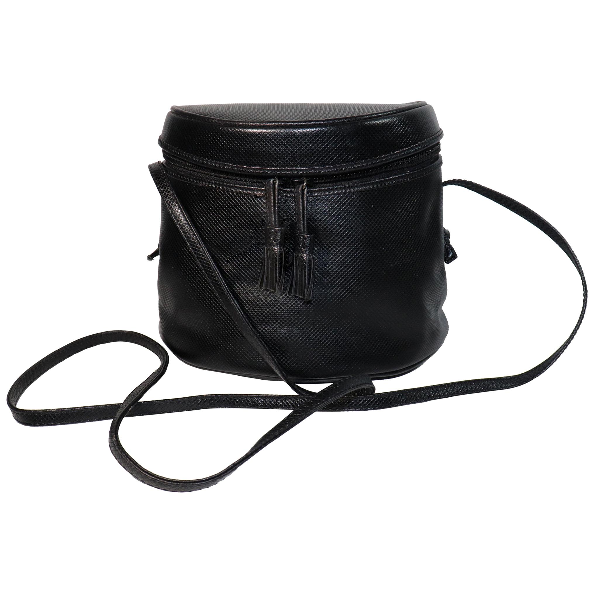 Bottega Veneta Black Half Circle, Binocular Style Crossbody Handbag 