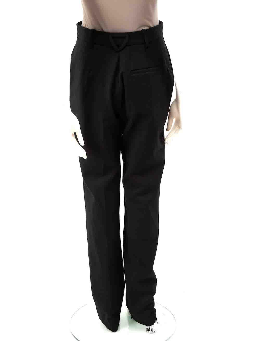 Bottega Veneta Black High Waisted Straight Trousers Size S In Excellent Condition For Sale In London, GB