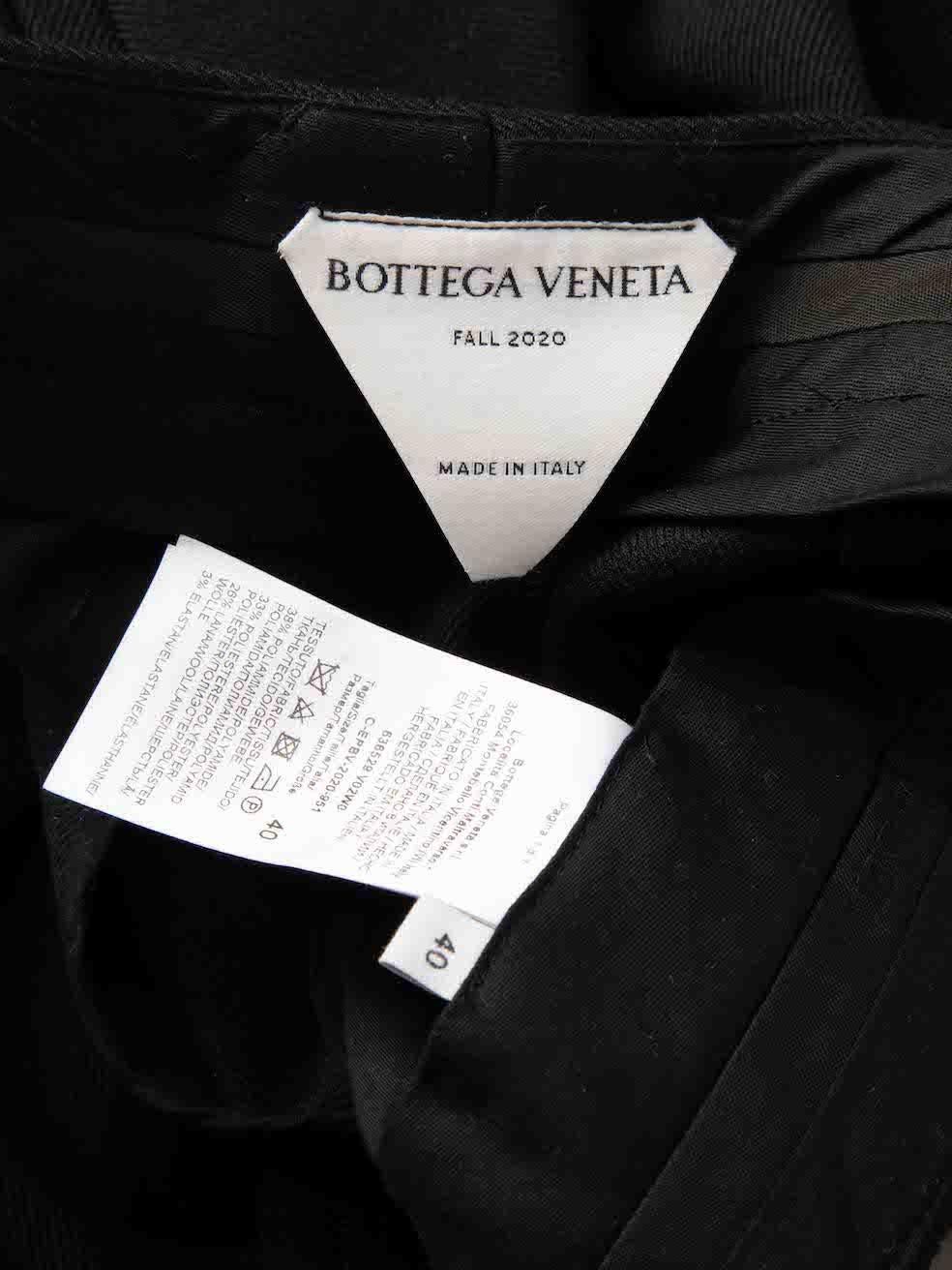 Women's Bottega Veneta Black High Waisted Straight Trousers Size S For Sale