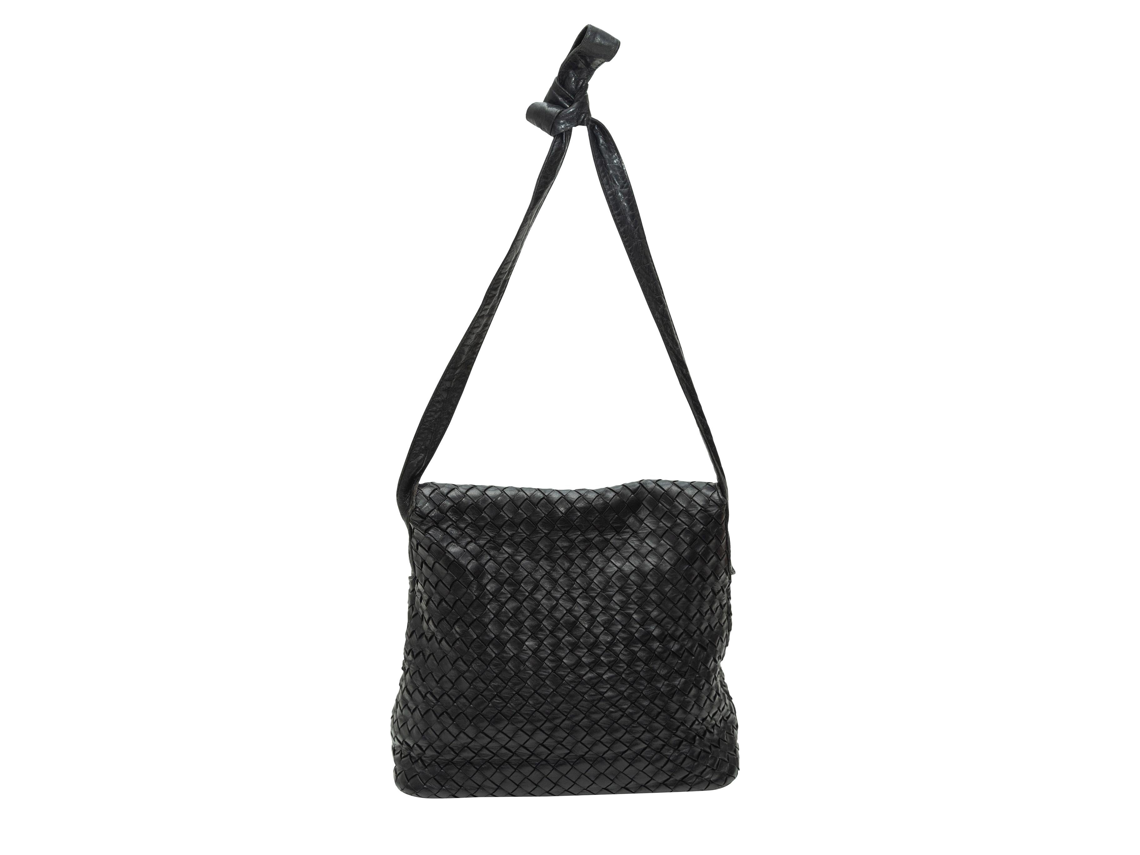Women's Bottega Veneta Black Intrecciatio Leather Shoulder Bag