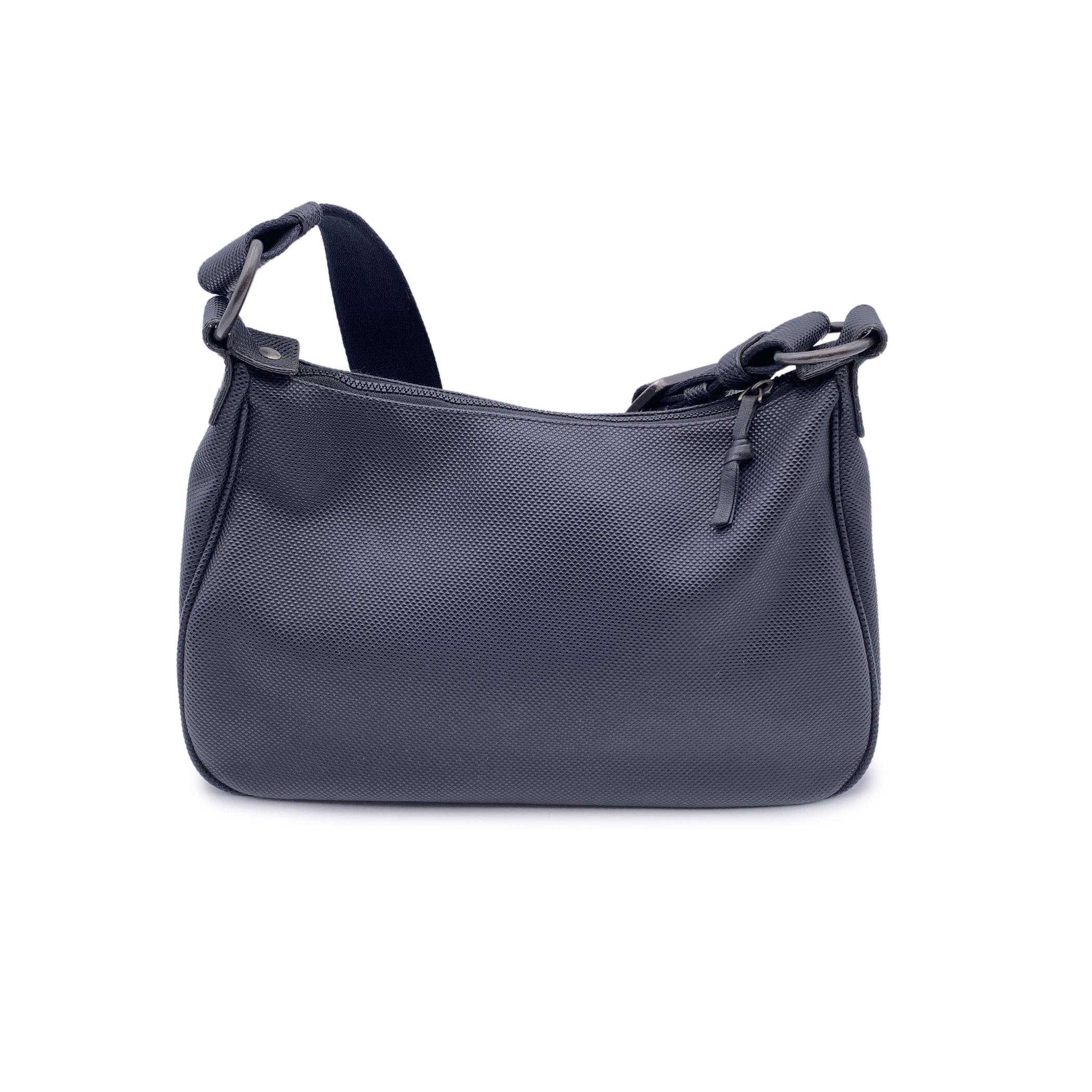 Bottega Veneta Black Intrecciato Canvas Shoulder Bag In Good Condition For Sale In Rome, Rome
