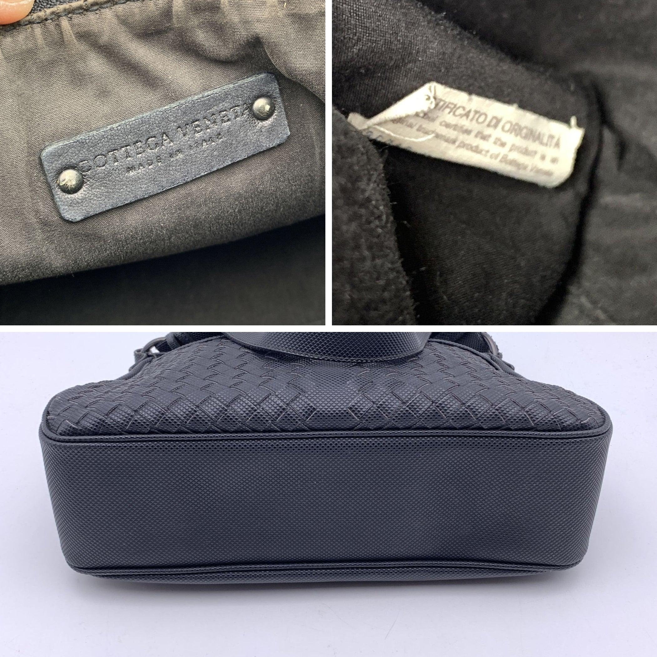 Bottega Veneta Black Intrecciato Canvas Shoulder Bag For Sale 1