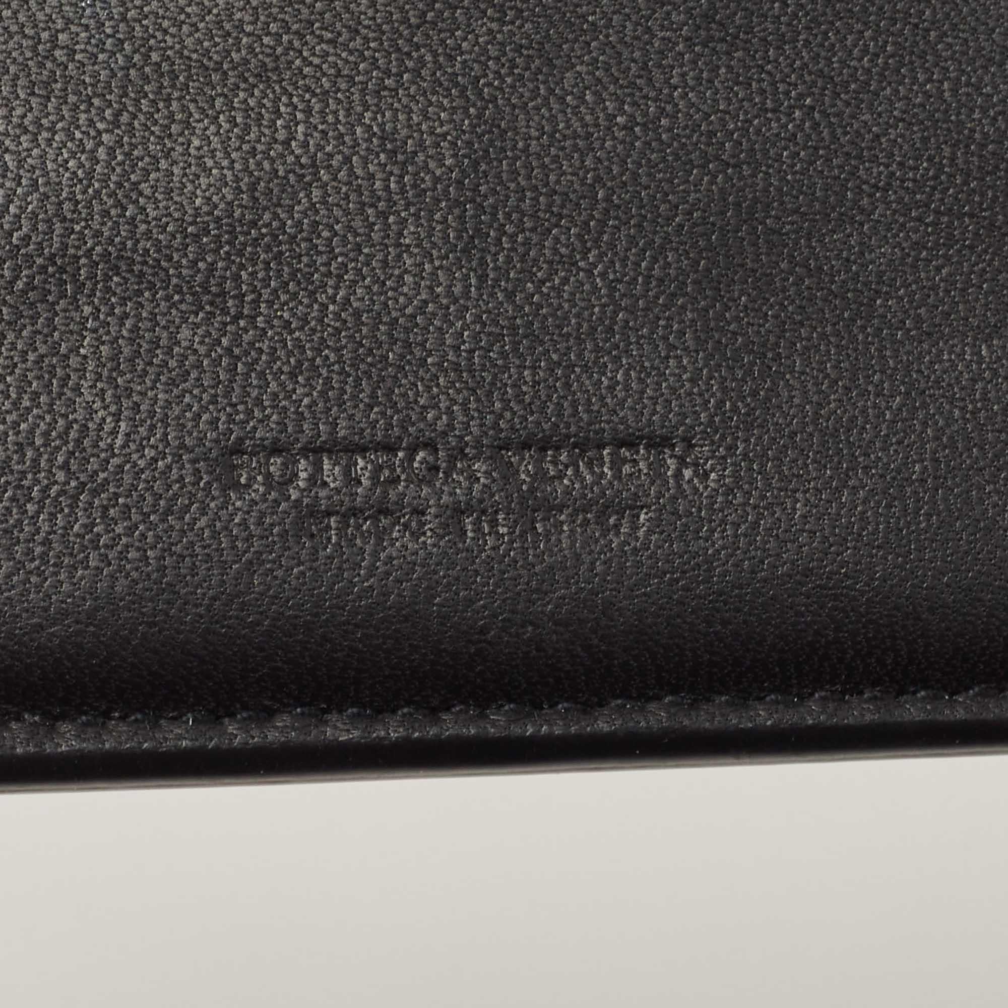 Bottega Veneta Black Intrecciato Karung and Leather Bifold Wallet 6