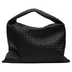 Bottega Veneta Noir Intrecciato Large Hop Bag