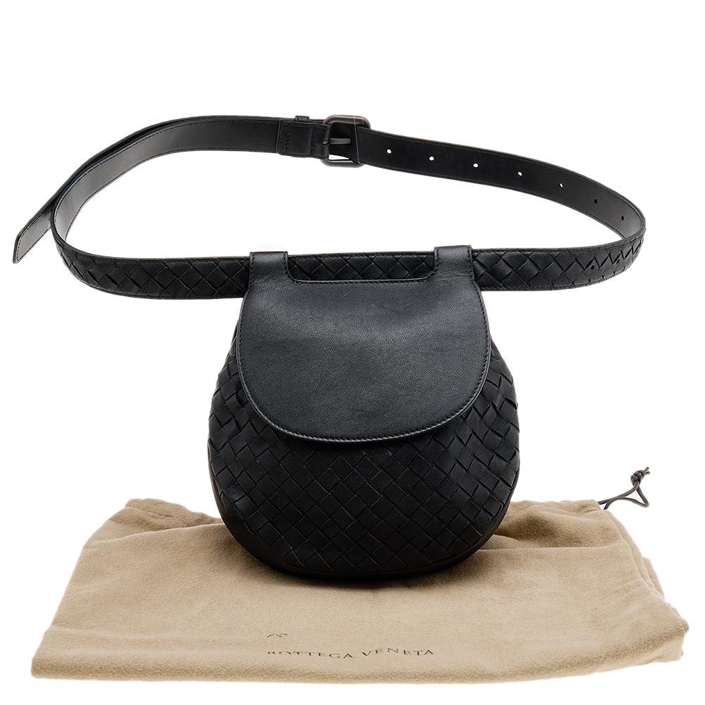 Bottega Veneta Black Intrecciato Leather Belt Bag 6