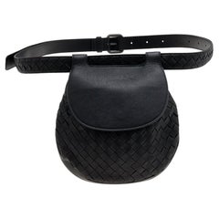 Bottega Veneta Black Intrecciato Leather Belt Bag