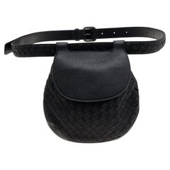 Bottega Veneta Black Intrecciato Leather Belt Bag