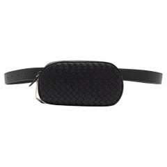 Bottega Veneta Black Intrecciato Leather Belt Bag