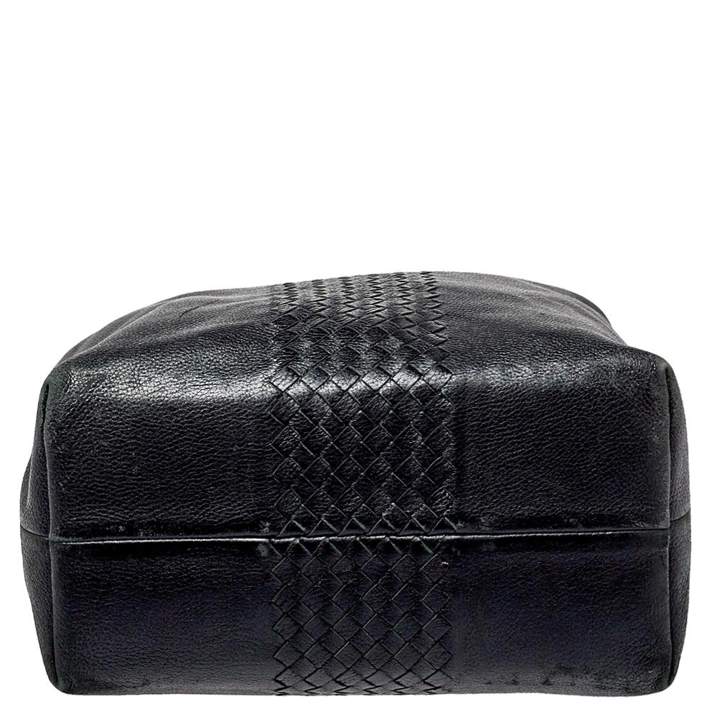 Bottega Veneta Black Intrecciato Leather Braided Handle Hobo 1