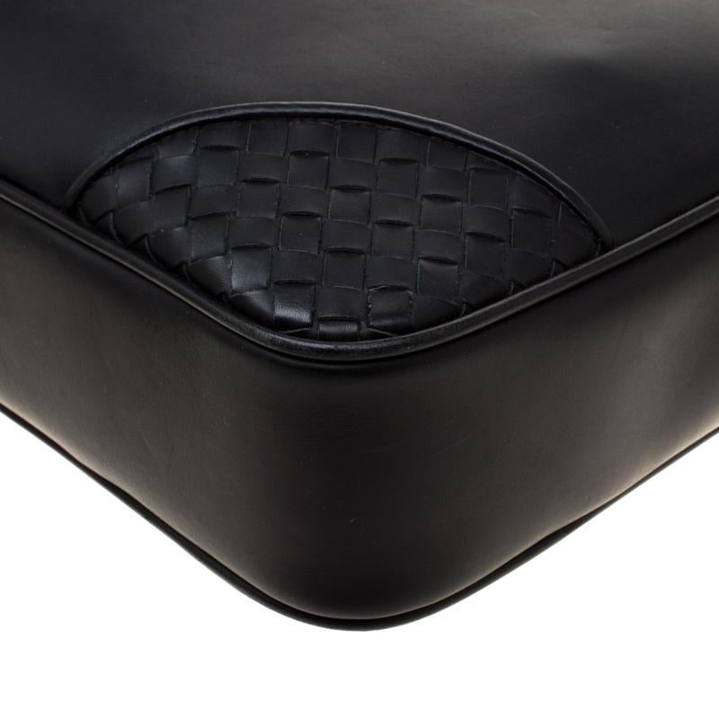 Bottega Veneta Black Intrecciato Leather Briefcase 5