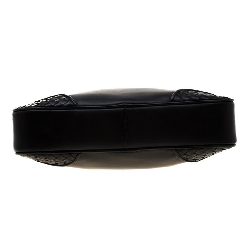 Women's Bottega Veneta Black Intrecciato Leather Briefcase