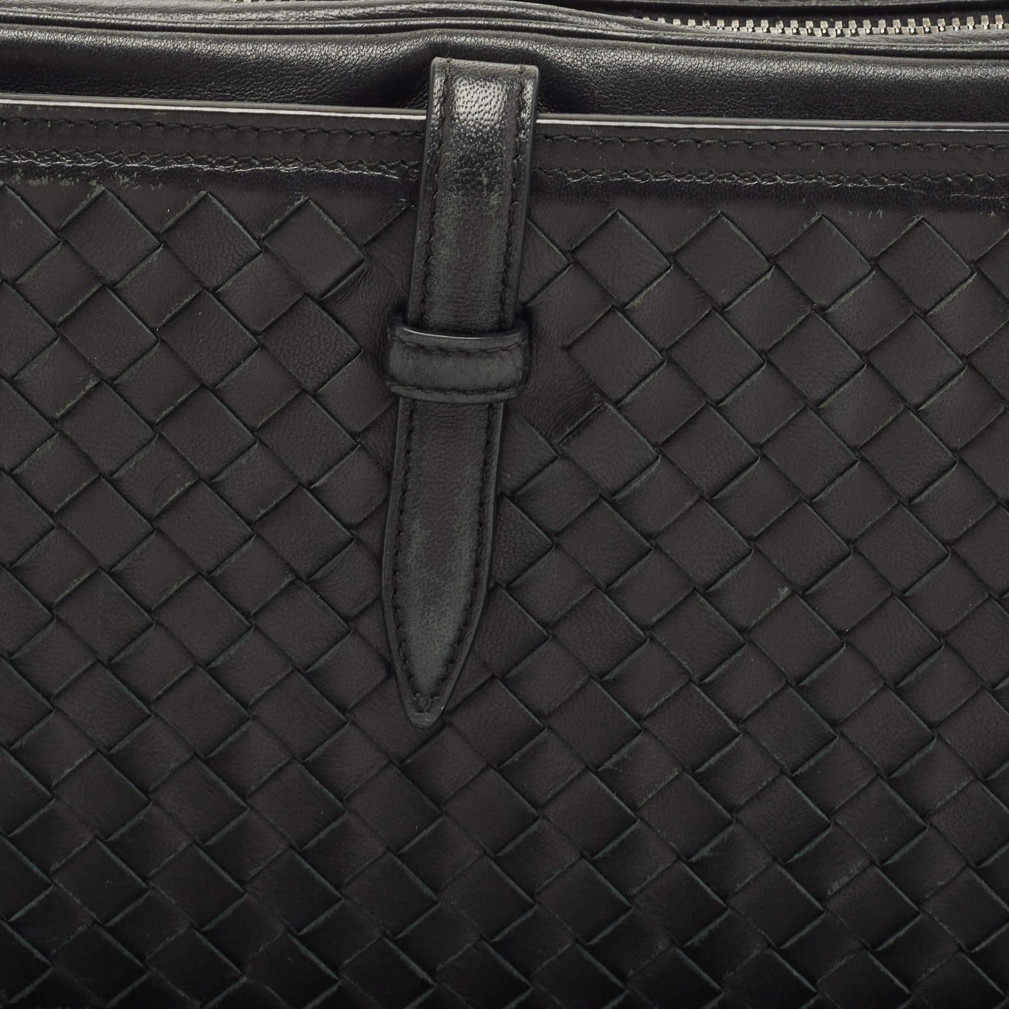 Bottega Veneta Black Intrecciato Leather Camera Shoulder Bag 6