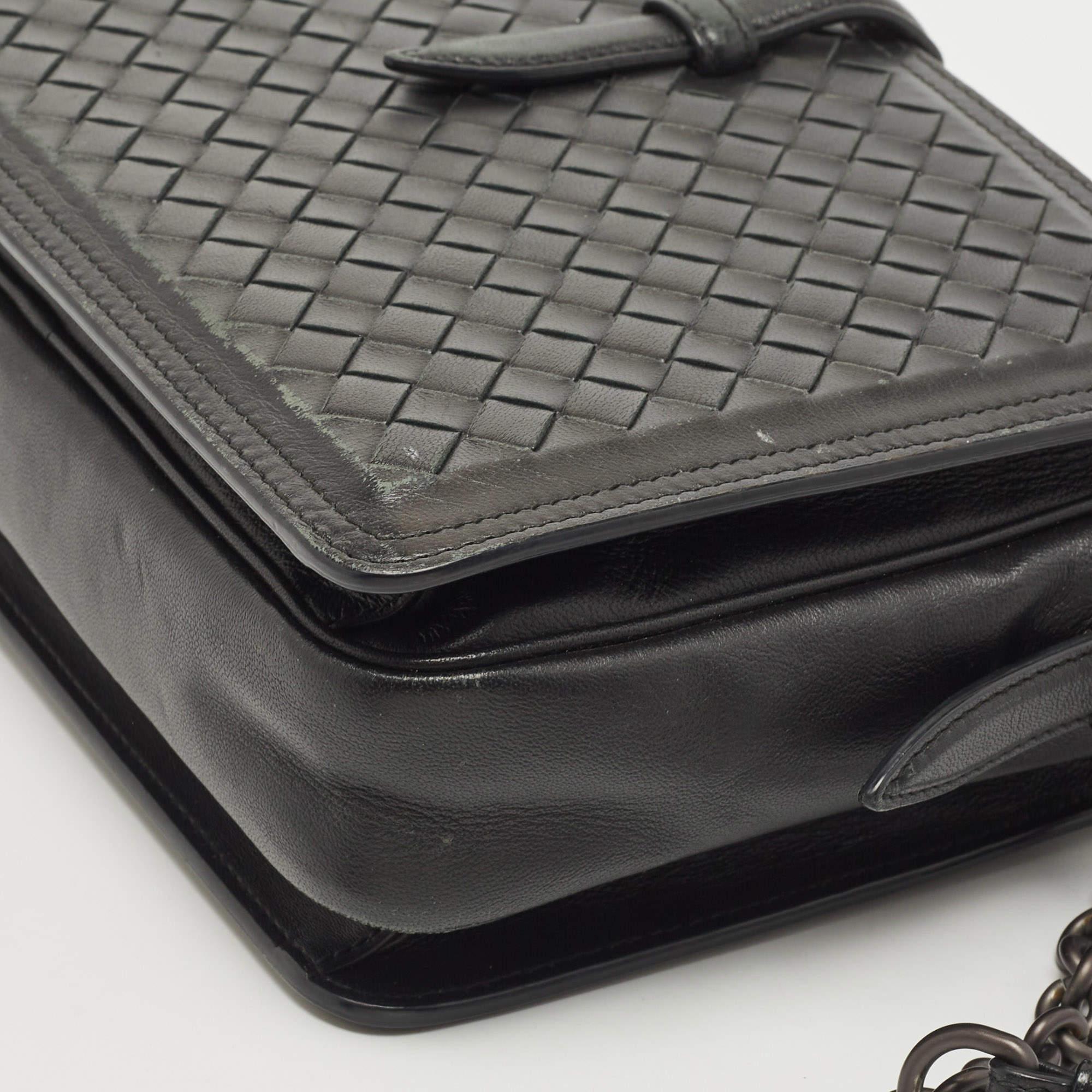Bottega Veneta Black Intrecciato Leather Camera Shoulder Bag 8