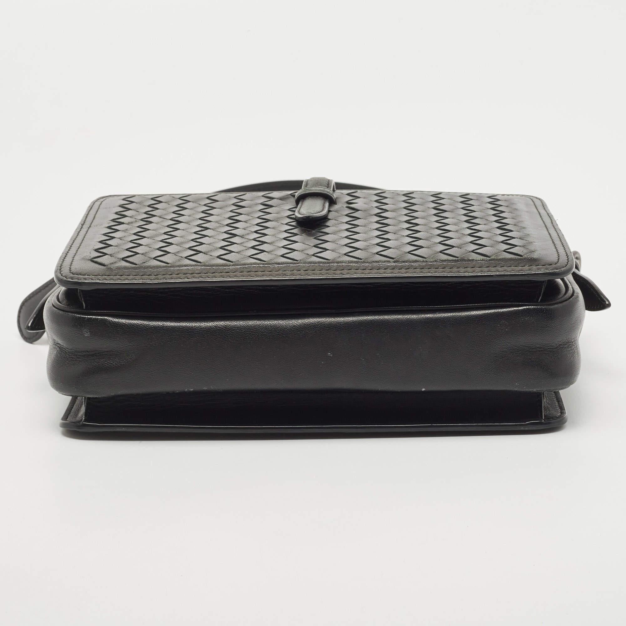 Bottega Veneta Black Intrecciato Leather Camera Shoulder Bag 1