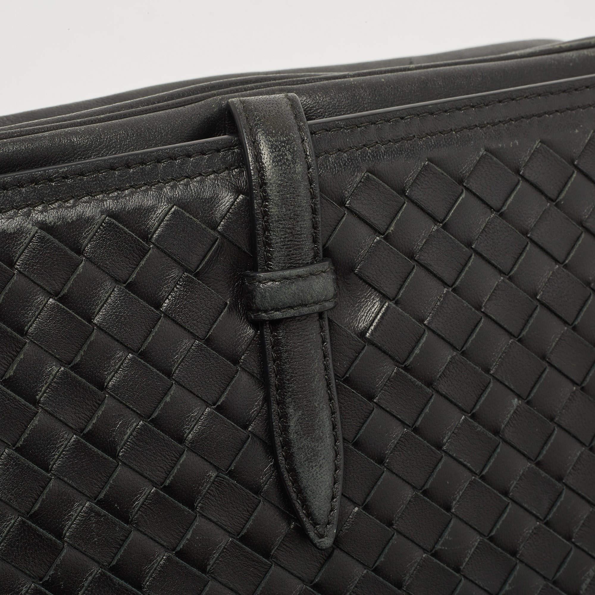 Bottega Veneta Black Intrecciato Leather Camera Shoulder Bag 5