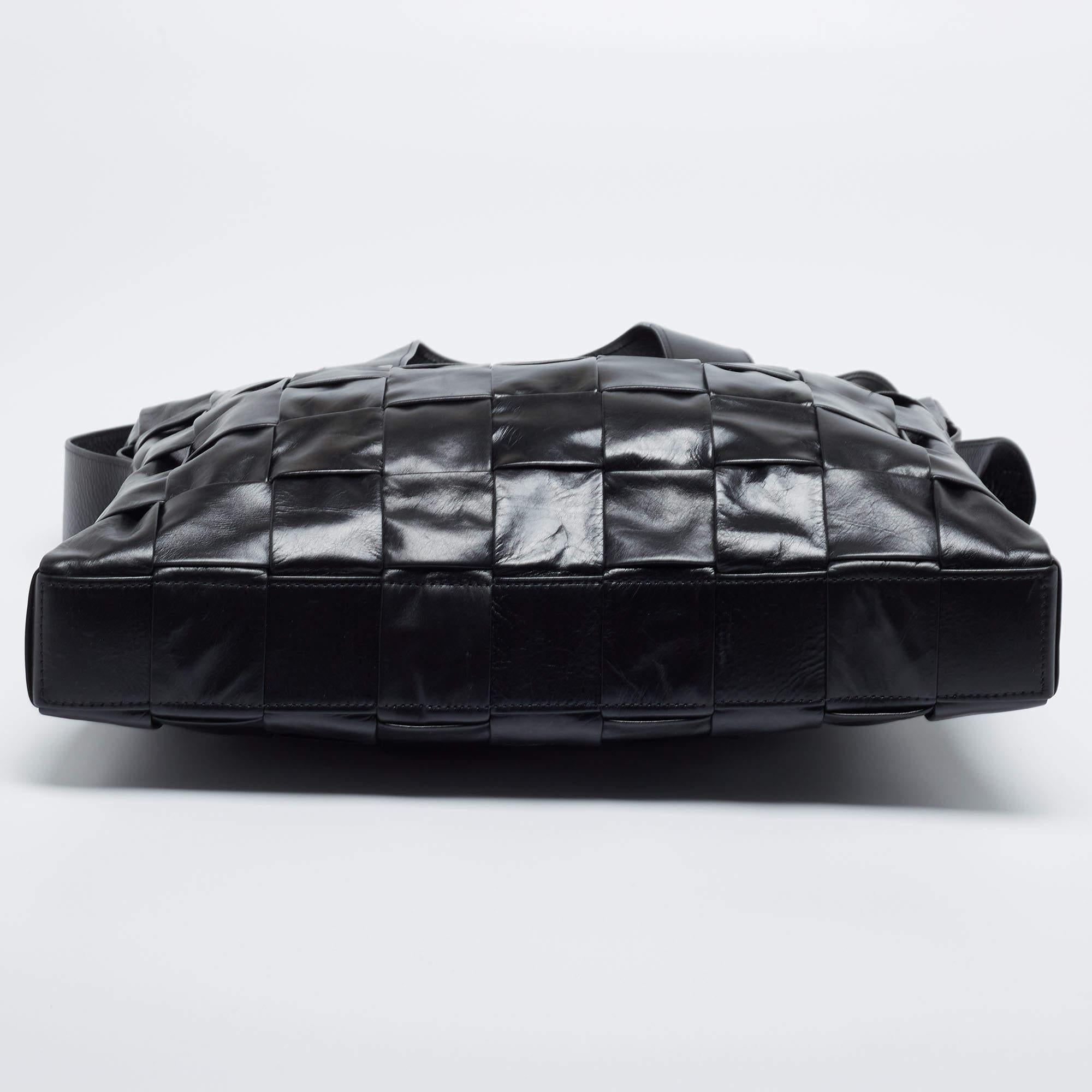 Bottega Veneta Black Intrecciato Leather Cassette Briefcase Bag 1
