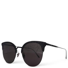 BOTTEGA VENETA black Intrecciato leather Cat-Eye Sunglasses BV0188S