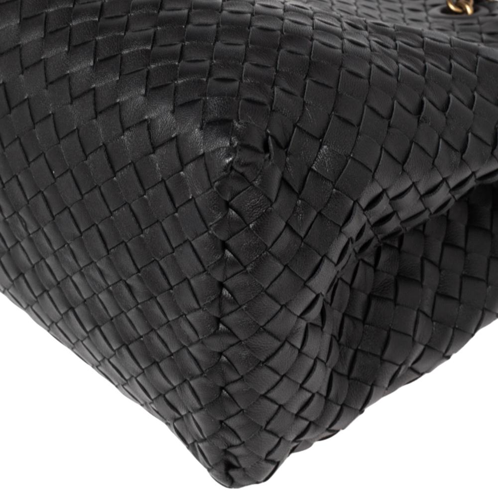 Bottega Veneta Black Intrecciato Leather Chain Tote 3