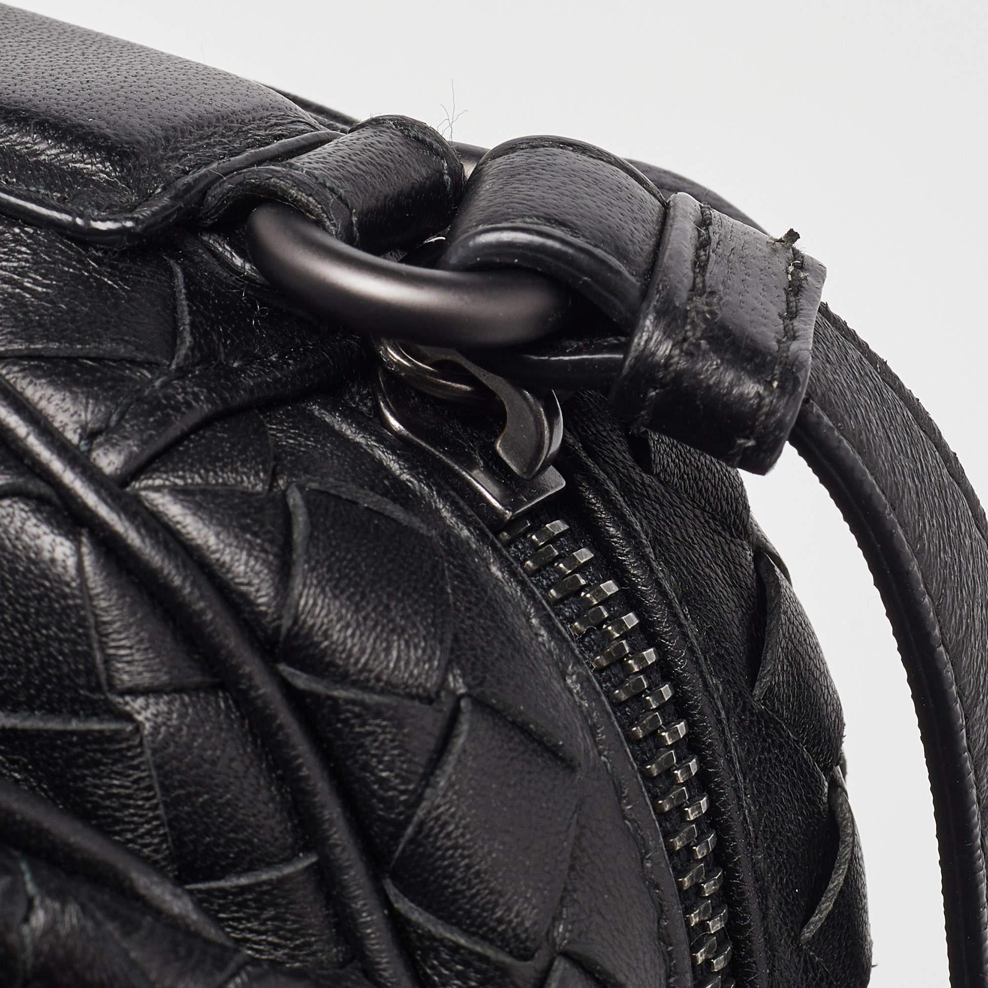 Bottega Veneta Black Intrecciato Leather Crossbody Bag 7
