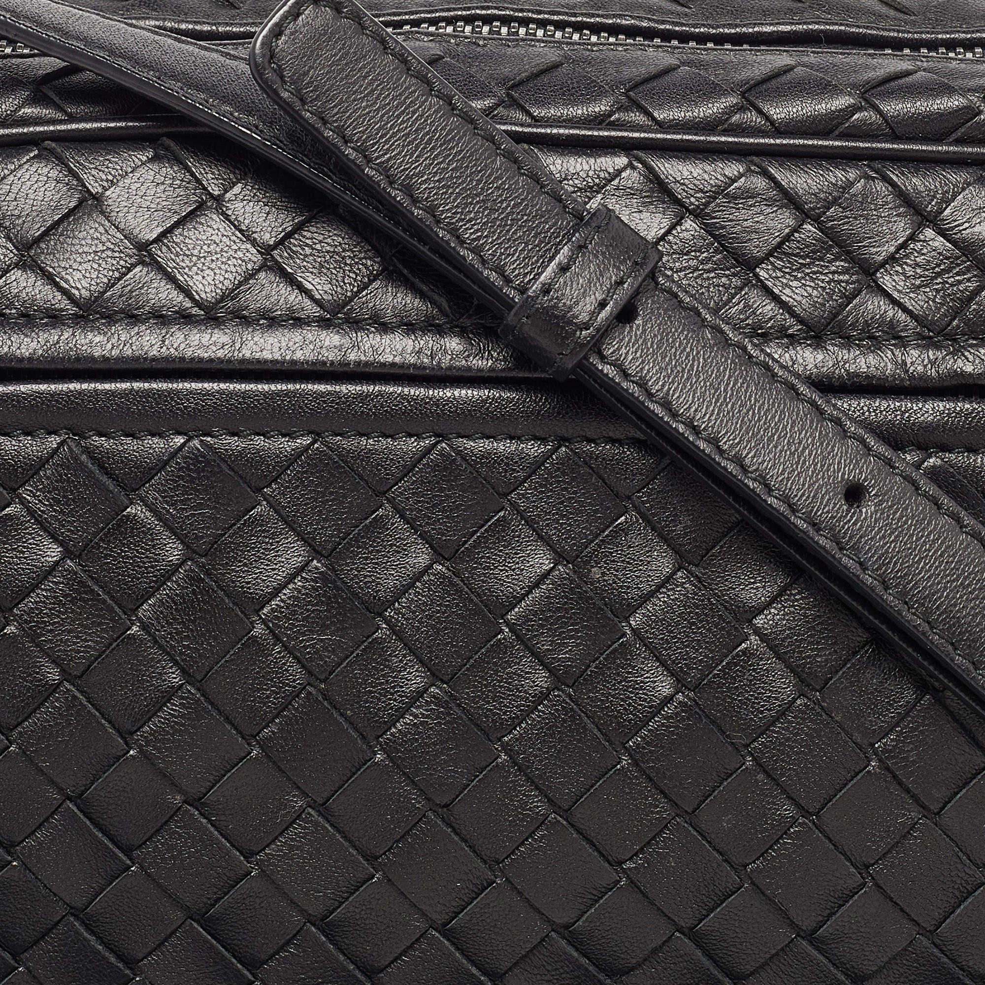Bottega Veneta Black Intrecciato Leather Crossbody Bag 8