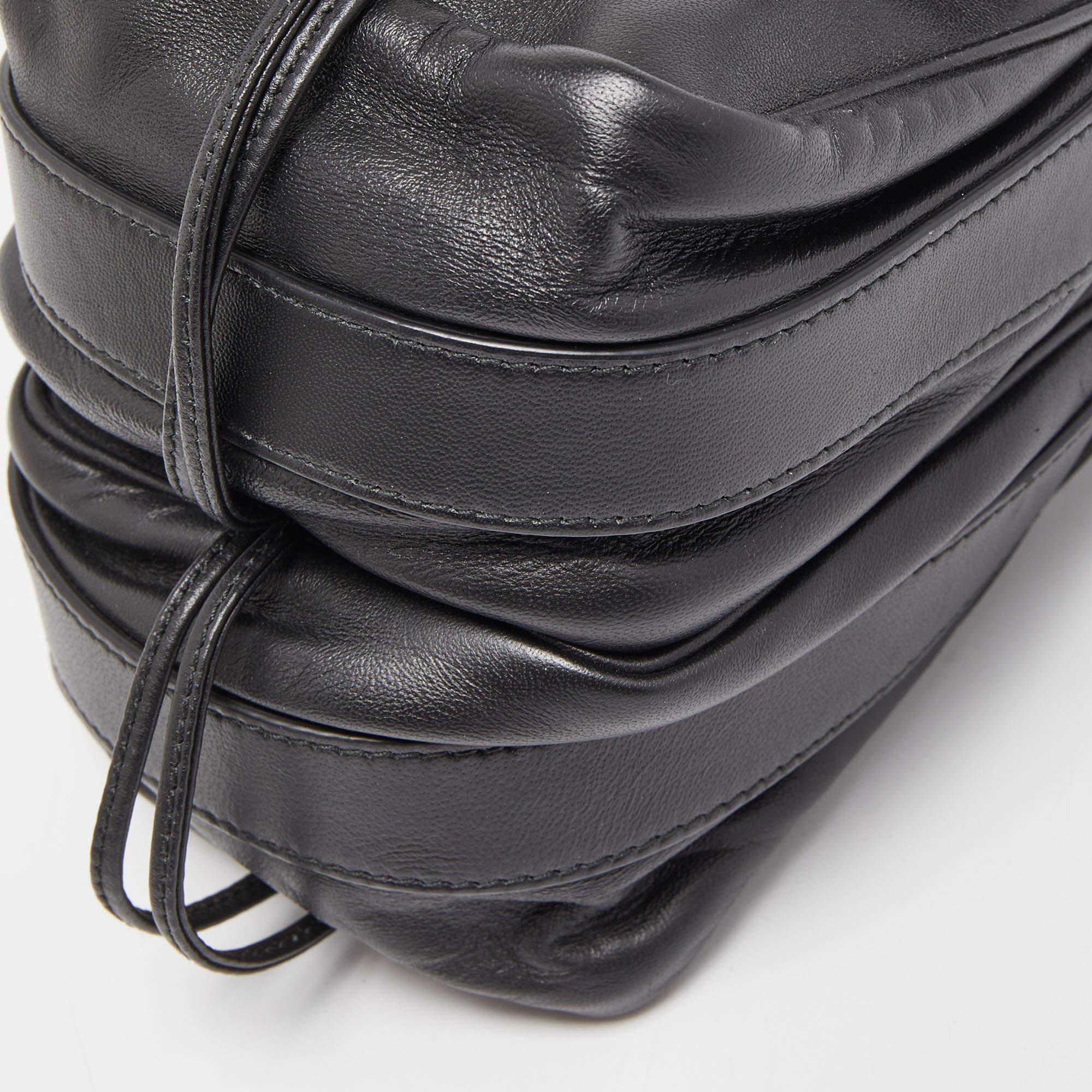 Bottega Veneta Black Intrecciato Leather Double Micro Crossbody Bag 6