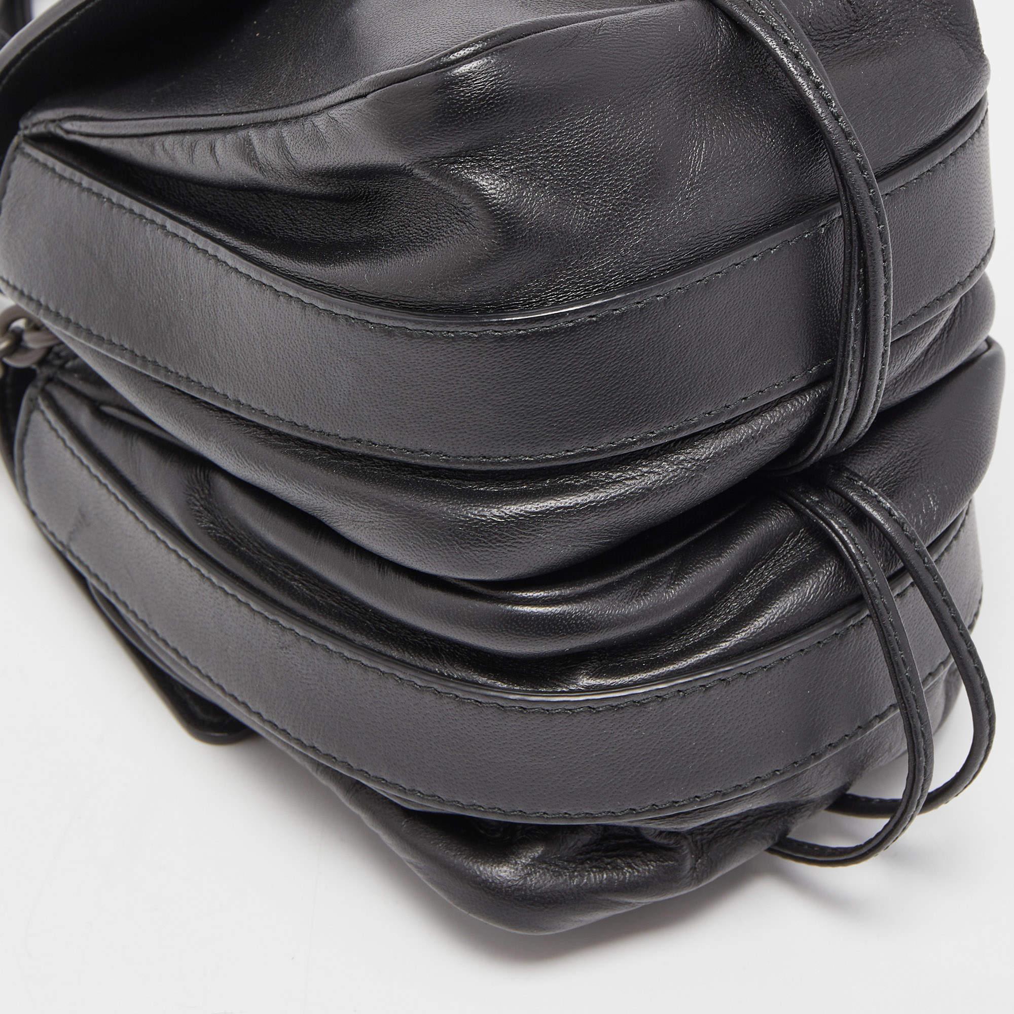 Bottega Veneta Black Intrecciato Leather Double Micro Crossbody Bag 7