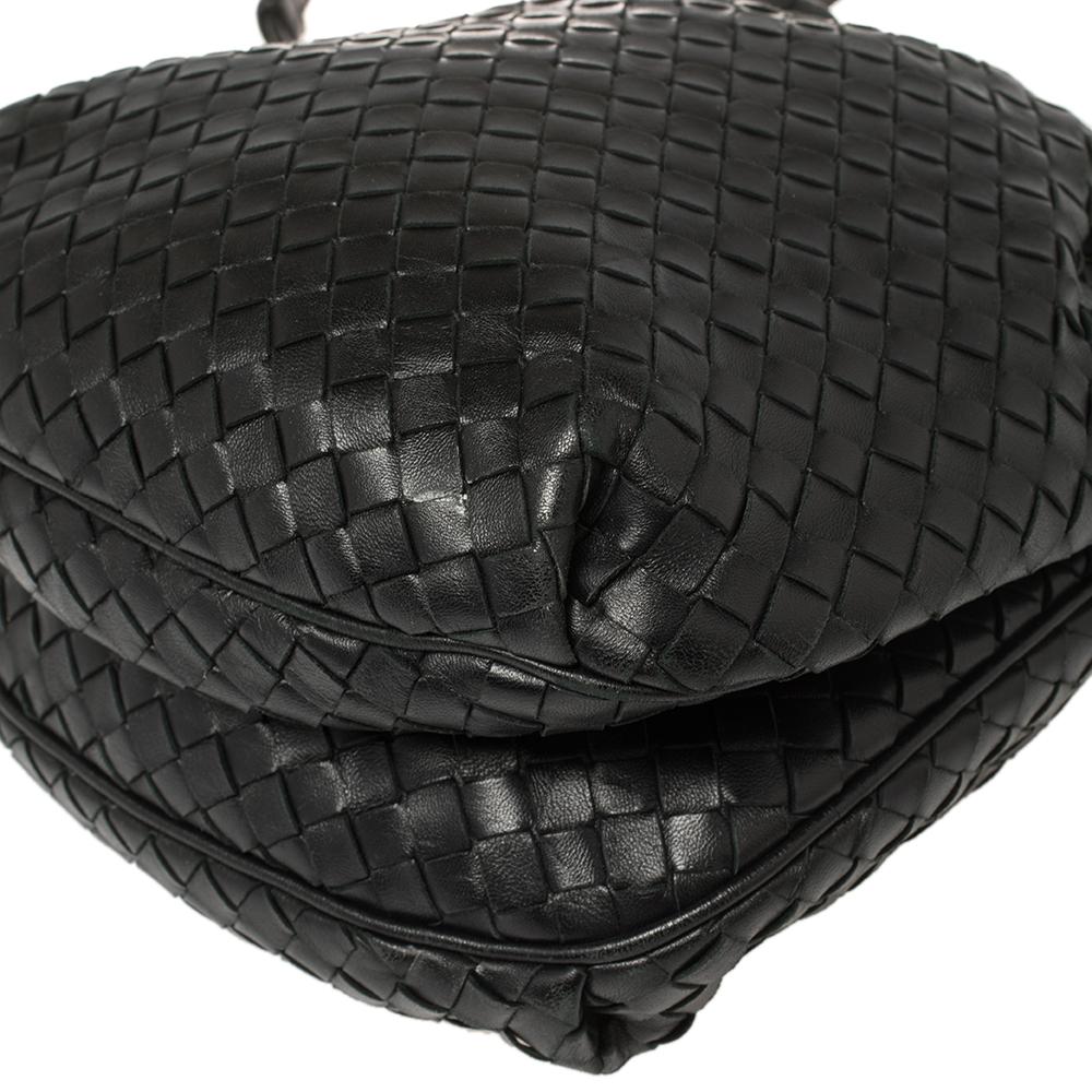 Bottega Veneta Black Intrecciato Leather Drawstring Shoulder Bag 3