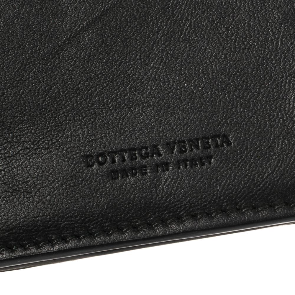 Bottega Veneta Black Intrecciato Leather Flap Continental Wallet 5