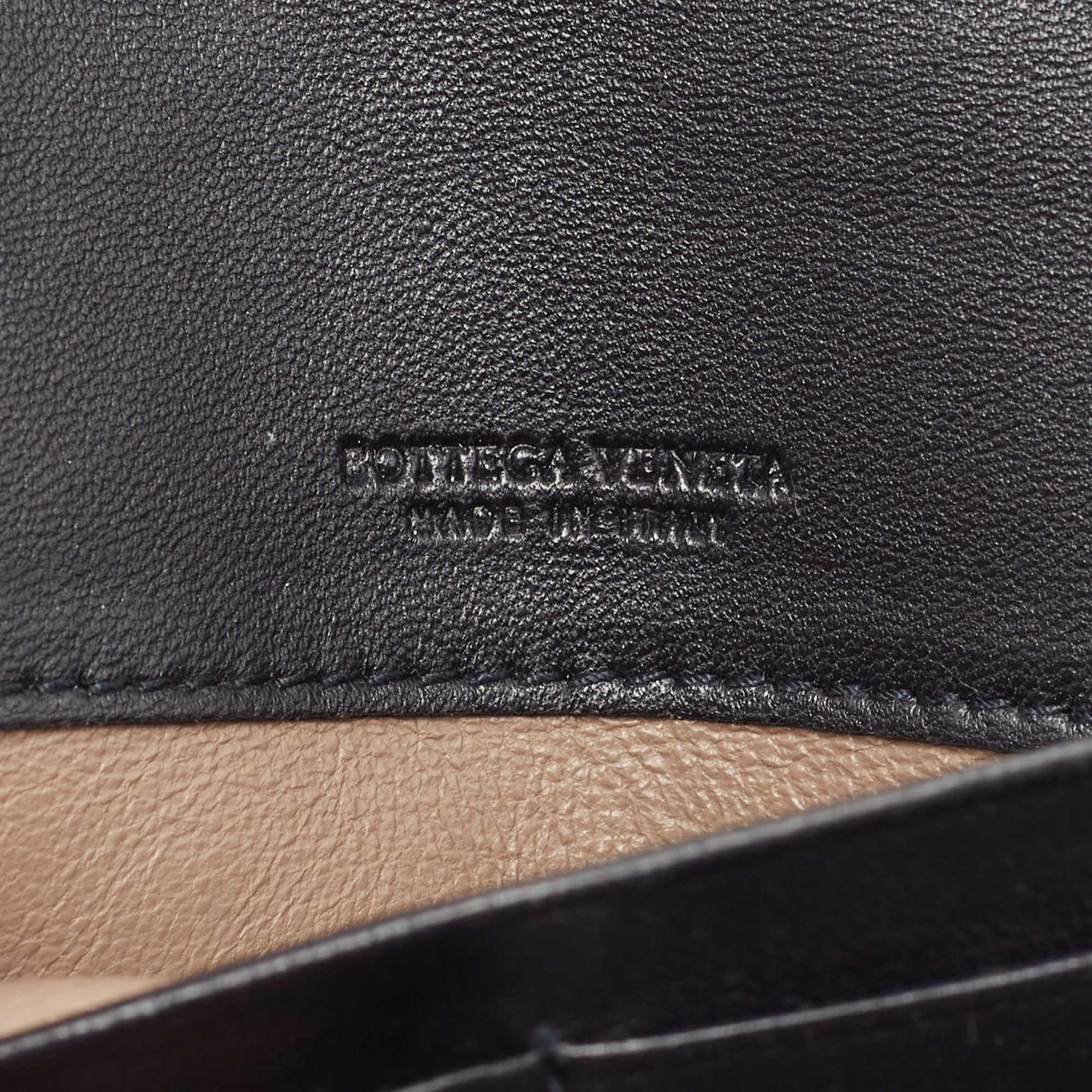Bottega Veneta Black Intrecciato Leather Flap Continental Wallet 5