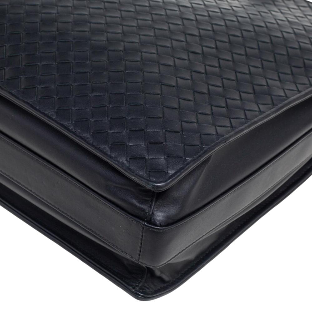 Bottega Veneta Black Intrecciato Leather Laptop Briefcase 2