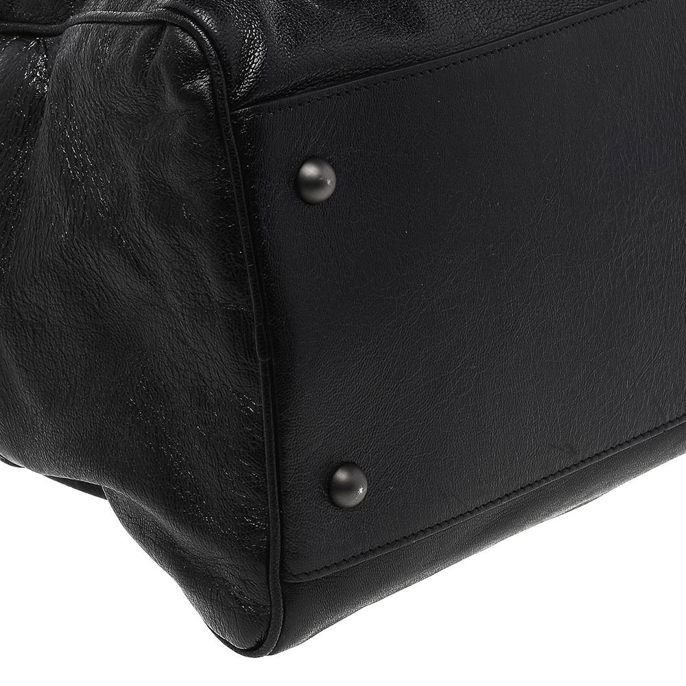Bottega Veneta Black Intrecciato Leather Large Karung Bowling Bag In Good Condition In Dubai, Al Qouz 2
