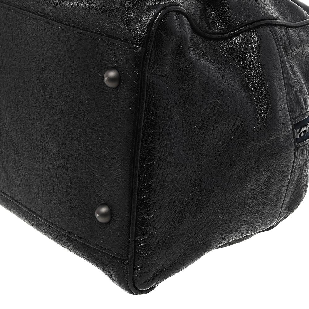 Women's Bottega Veneta Black Intrecciato Leather Large Karung Bowling Bag